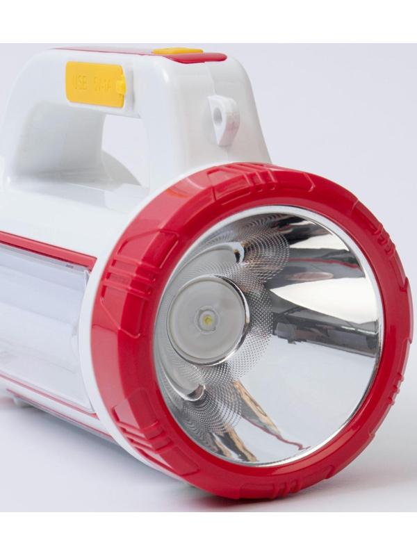 Фонарь кемпинговый аккумуляторный, 3+15 Вт, 2000 мАч, LED, USB, 5 режимов, солнечная батарея