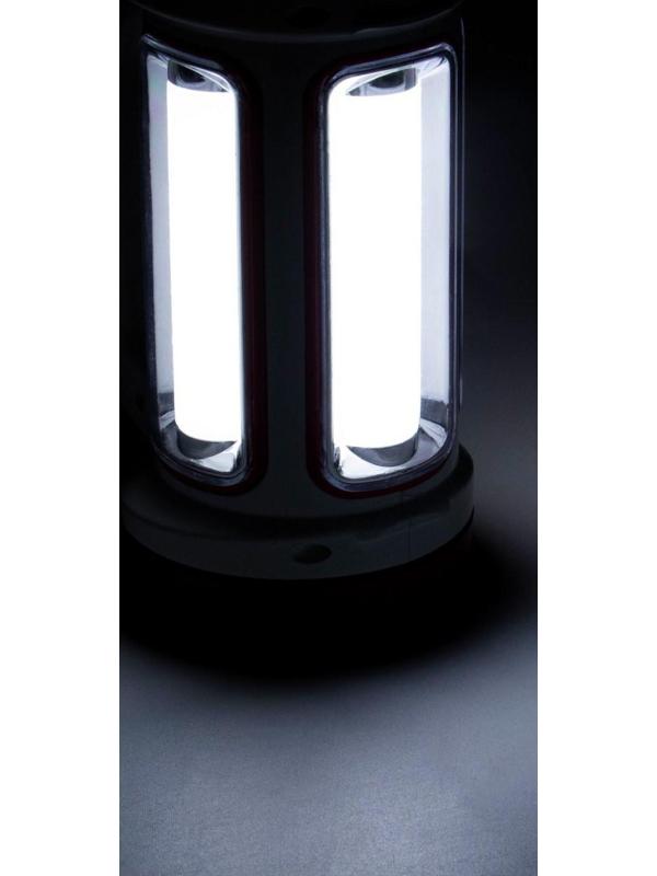Фонарь кемпинговый аккумуляторный, 3+15 Вт, 2000 мАч, LED, USB, 5 режимов, солнечная батарея