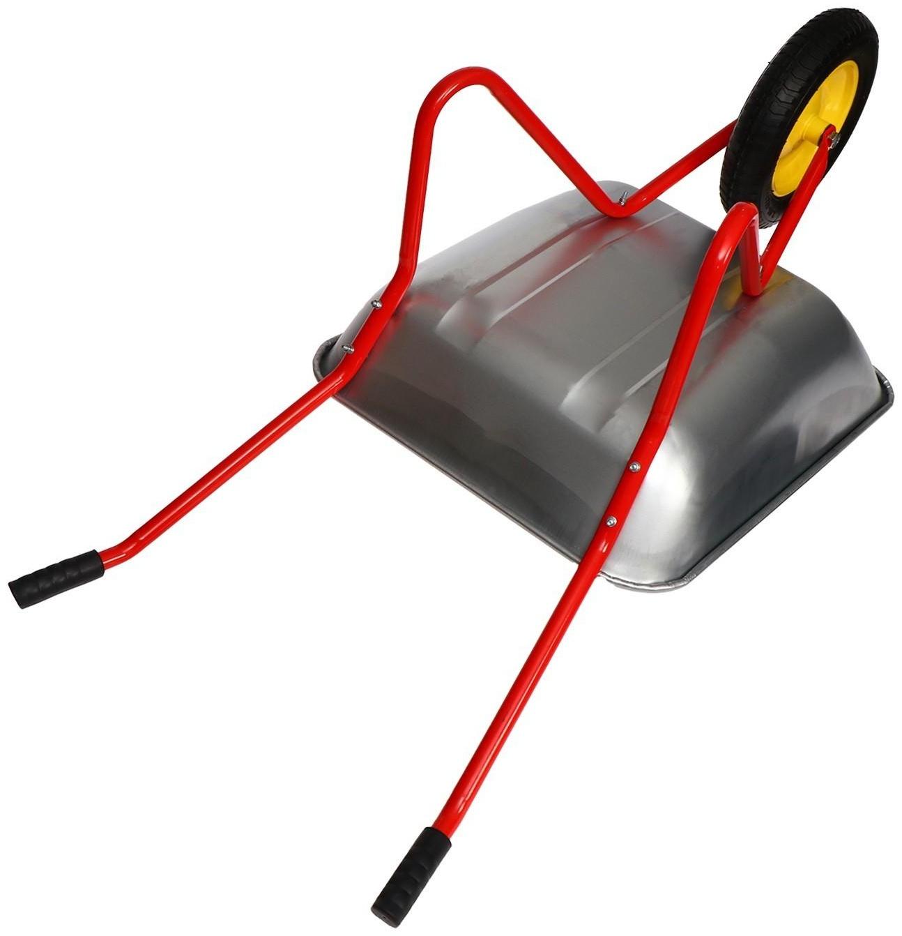 Тачка садовая, одноколёсная: груз/п 80 кг, объём 65 л, красные ручки