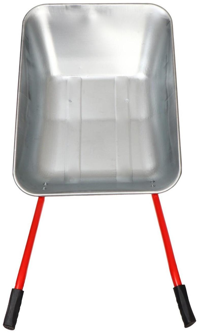 Тачка садовая, двухколёсная: груз/п 90 кг, объём 65 л., красные ручки