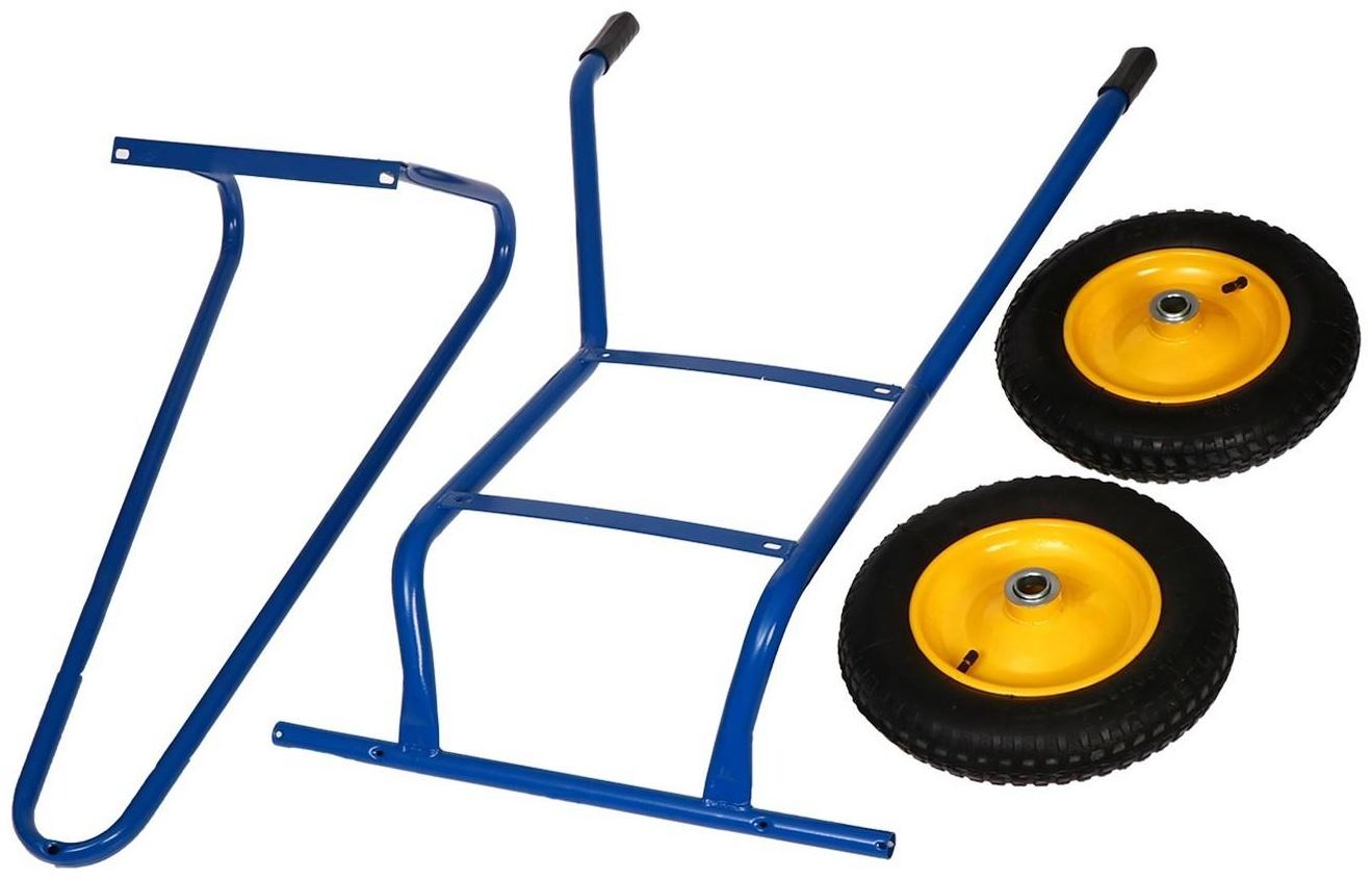 Тачка строительная, двухколёсная: груз/п 200 кг, объём 100 л, синие ручки