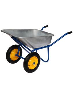 Тачка строительная, двухколёсная: груз/п 200 кг, объём 100 л, синие ручки