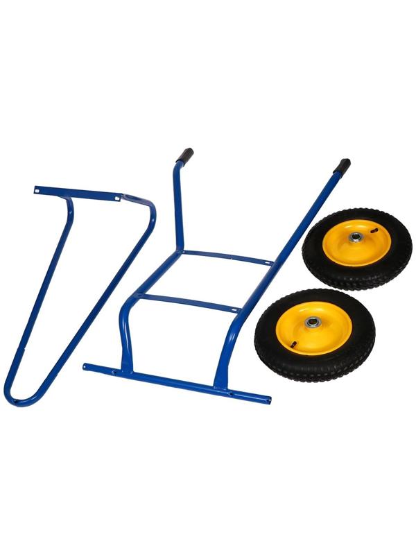 Тачка строительная, двухколёсная: груз/п 200 кг, объём 100 л, синие ручки