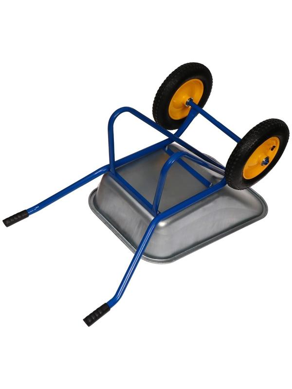 Тачка строительная, двухколёсная: груз/п 200 кг, объём 100 л, синие ручки