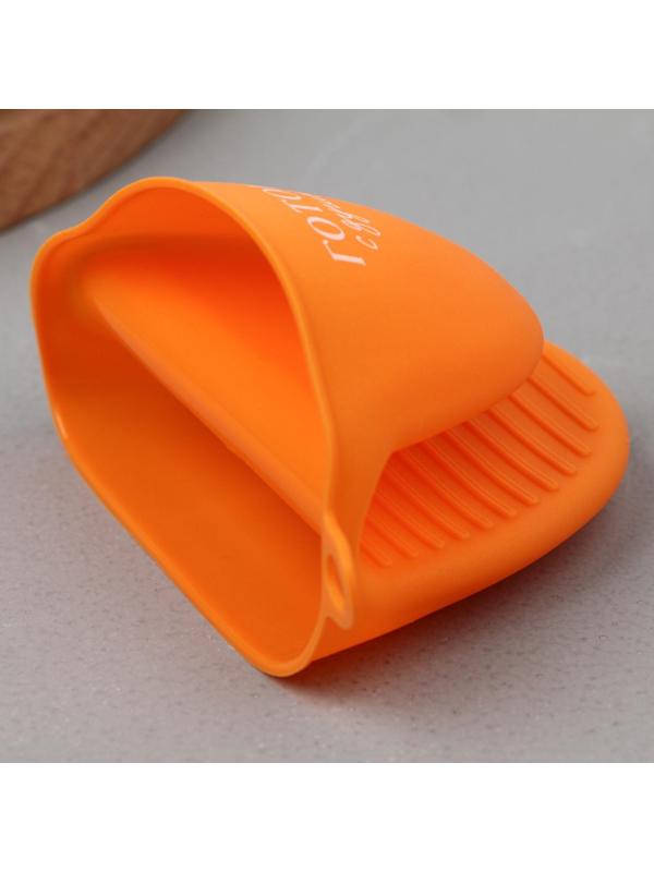 Прихватка для горячего «Готовь с душой», силикон, 11 х 8.3 см, цвет оранжевый