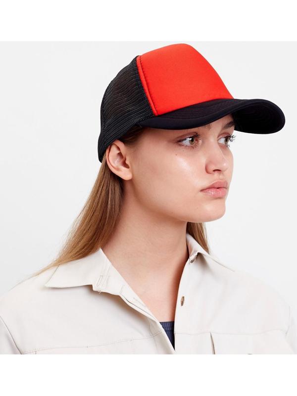 Бейсболка с сеткой MINAKU, цвет красный, размер 56-58