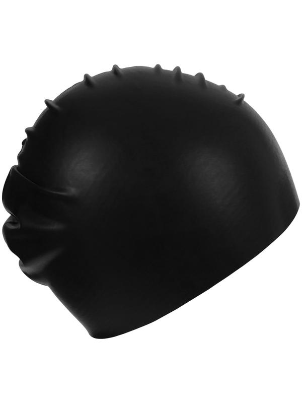 Шапочка для плавания взрослая, резиновая, обхват 54-60 см, цвет чёрный