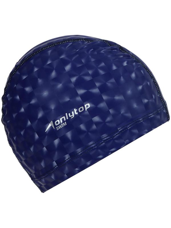 Шапочка для плавания взрослая, тканевая, обхват 54-60 см, цвет тёмно-синий