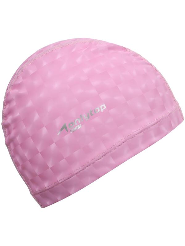 Шапочка для плавания взрослая, тканевая, обхват 54-60 см, цвет розовый