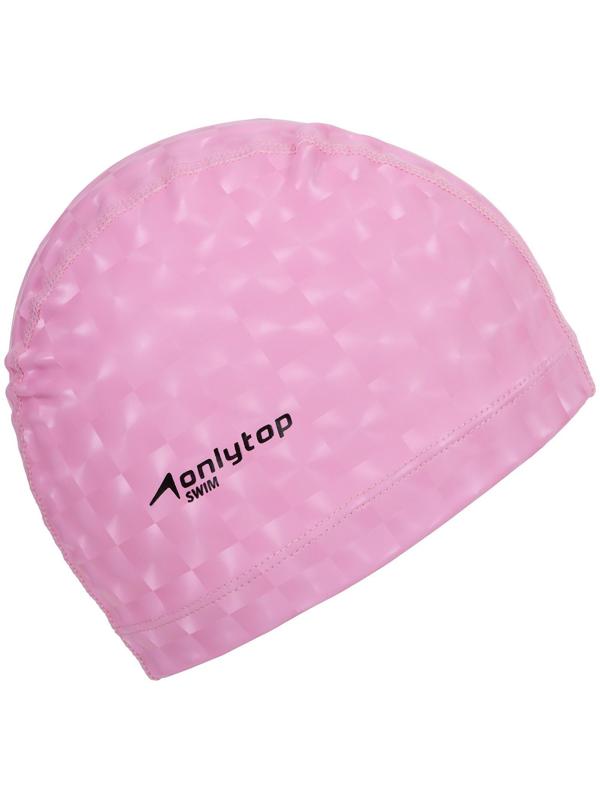 Шапочка для плавания взрослая, тканевая, обхват 54-60 см, цвет розовый
