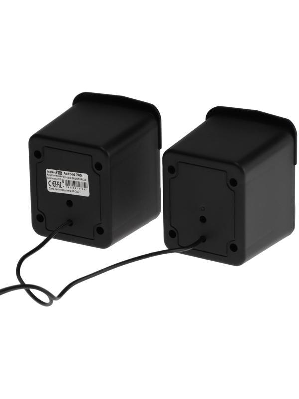 Компьютерные колонки 2.0 ExeGate Accord 200,  2х3Вт, USB, подсветка, черные