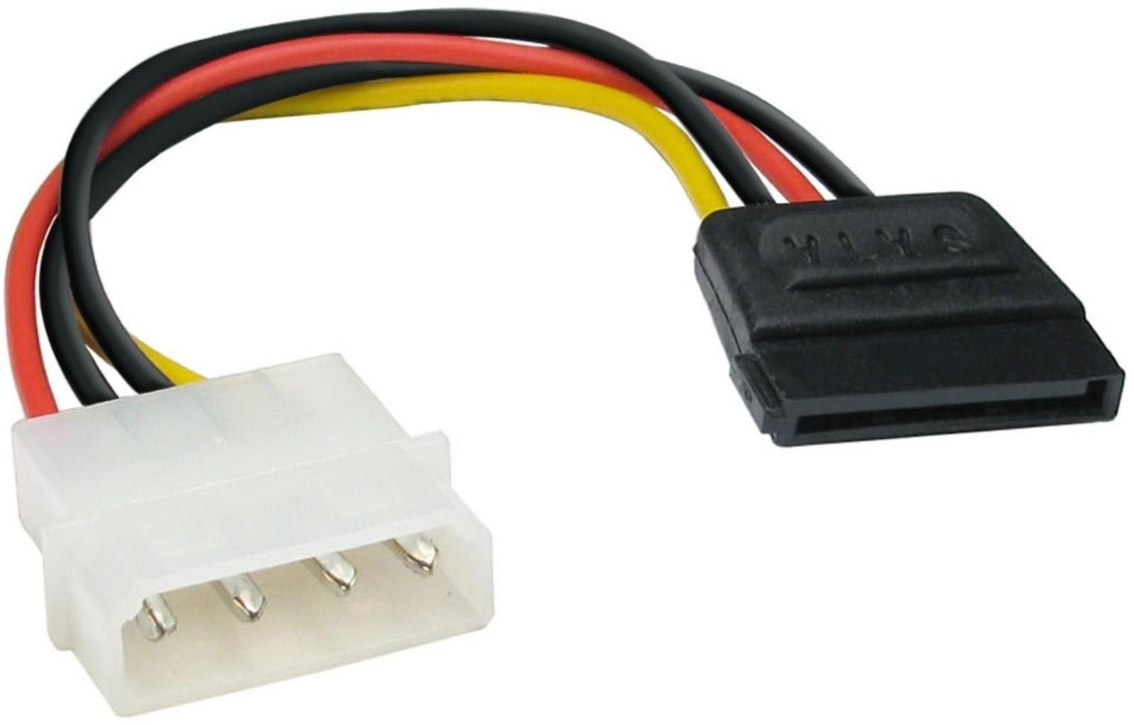 Кабель-переходник питания ExeGate EX-CC-SATA-PS, Molex(4pin)(m)-SATA(15pin)(f), 0.15 м