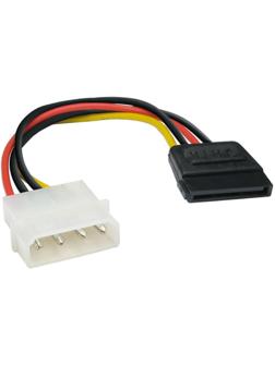 Кабель-переходник питания ExeGate EX-CC-SATA-PS, Molex(4pin)(m)-SATA(15pin)(f), 0.15 м