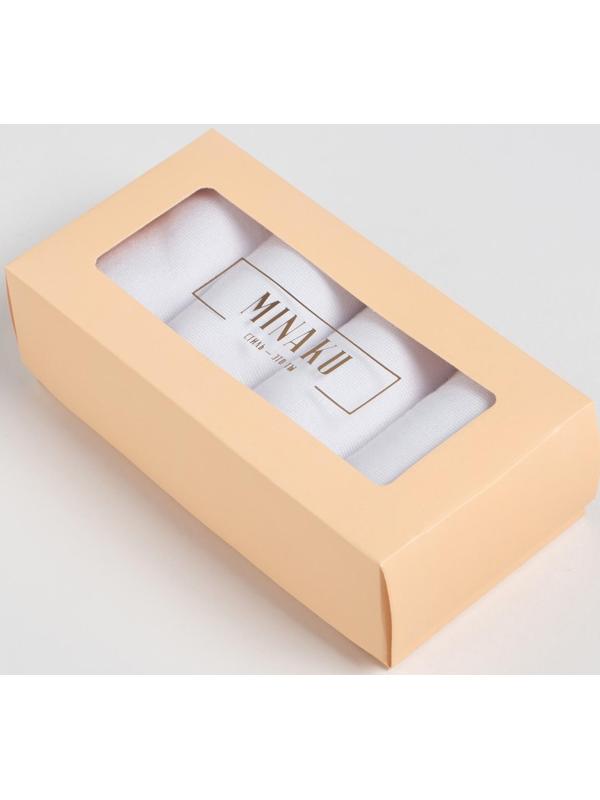 Набор носков MINAKU, 4 пары, цвет белый, р-р 41-43 (27 см)