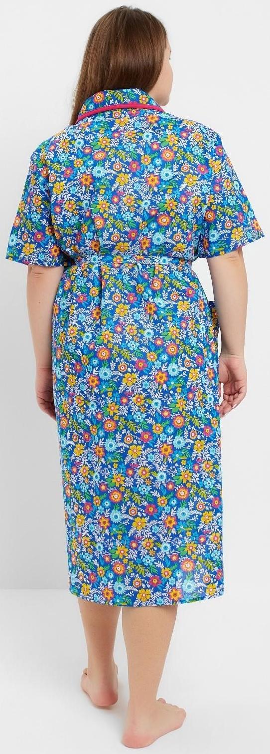 Халат женский «Запашной», цвет зелёный/синий МИКС, размер 52