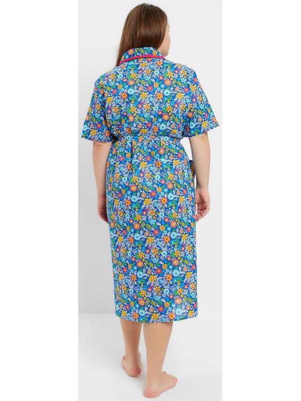 Халат женский «Запашной», цвет зелёный/синий МИКС, размер 52