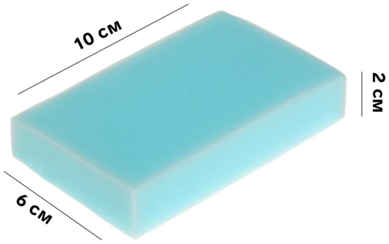 Губка для ухода за автомобилем TORSO, 10×6×2 см, голубая