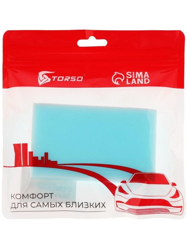 Губка для ухода за автомобилем TORSO, 10×6×2 см, голубая