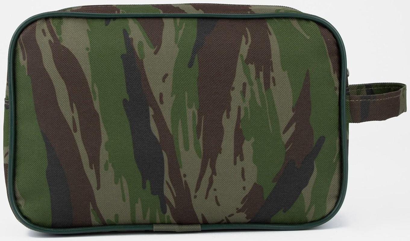 Косметичка на молнии, цвет зелёный/камуфляж