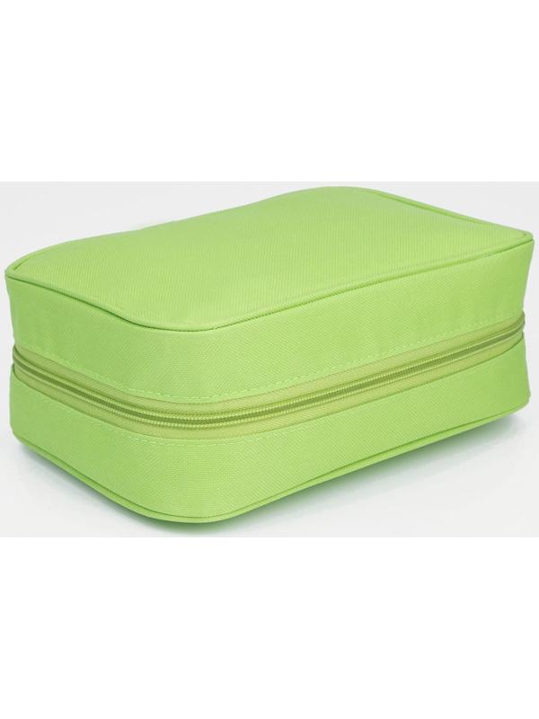 Косметичка-нессесер на молнии, с крючком, цвет зелёный