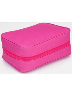 Косметичка-нессесер на молнии, с крючком, цвет розовый