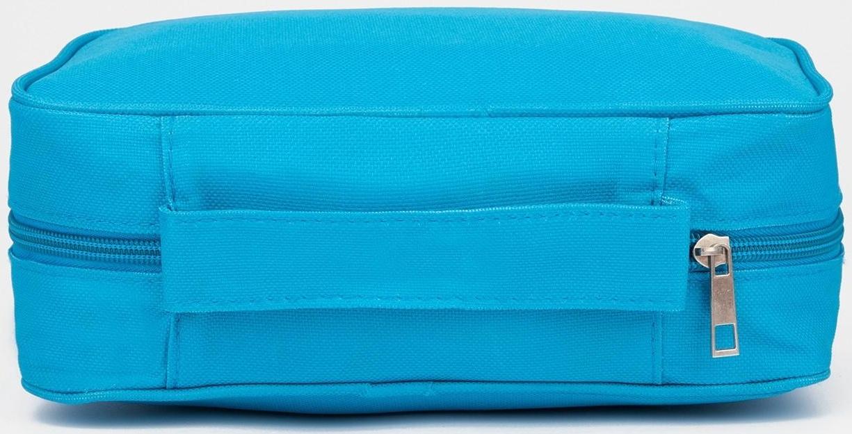 Косметичка-нессесер на молнии, с крючком, цвет голубой