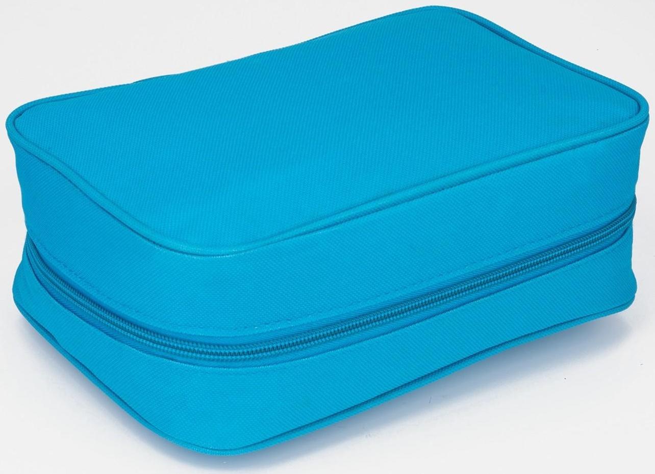 Косметичка-нессесер на молнии, с крючком, цвет голубой