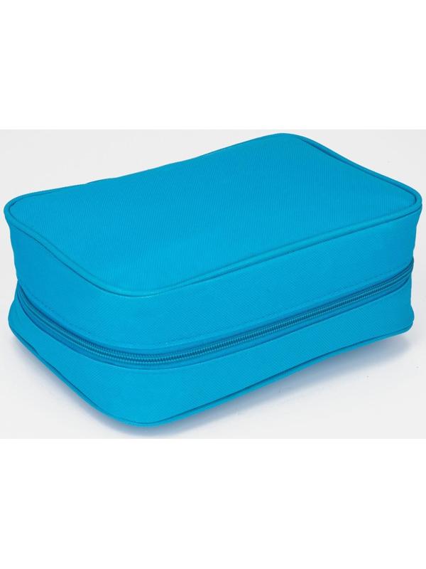Косметичка-нессесер на молнии, с крючком, цвет голубой