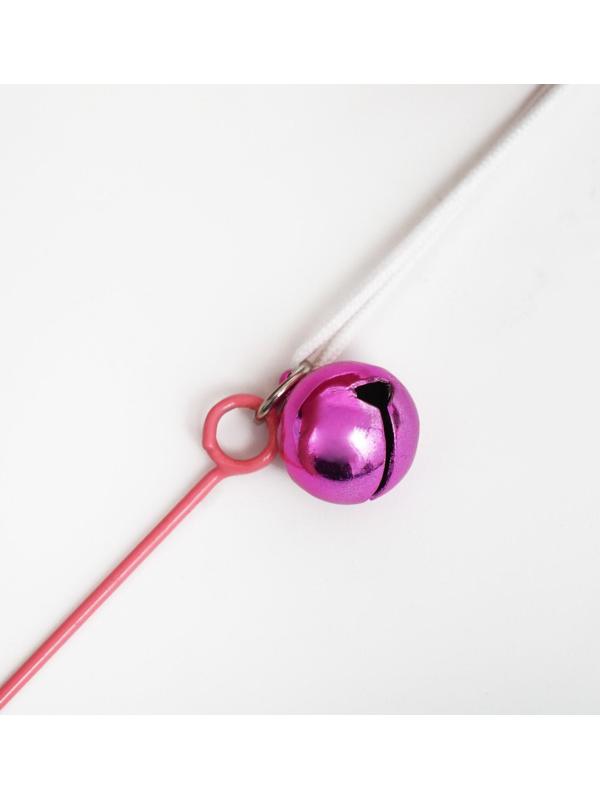 Дразнилка-удочка с плюшевым мячом и стальной проволокой, 100 см, микс цветов