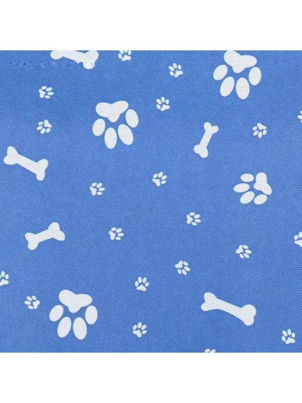 Автокресло для животных 40*30*25 см, синее с белыми лапками и косточками