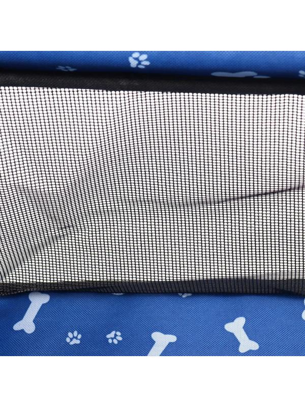 Автокресло для животных 40*30*25 см, синее с белыми лапками и косточками