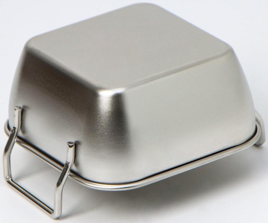 Противень из нержавеющей стали для подачи, 10×10×4,5 см, с ручками, цвет хромированный