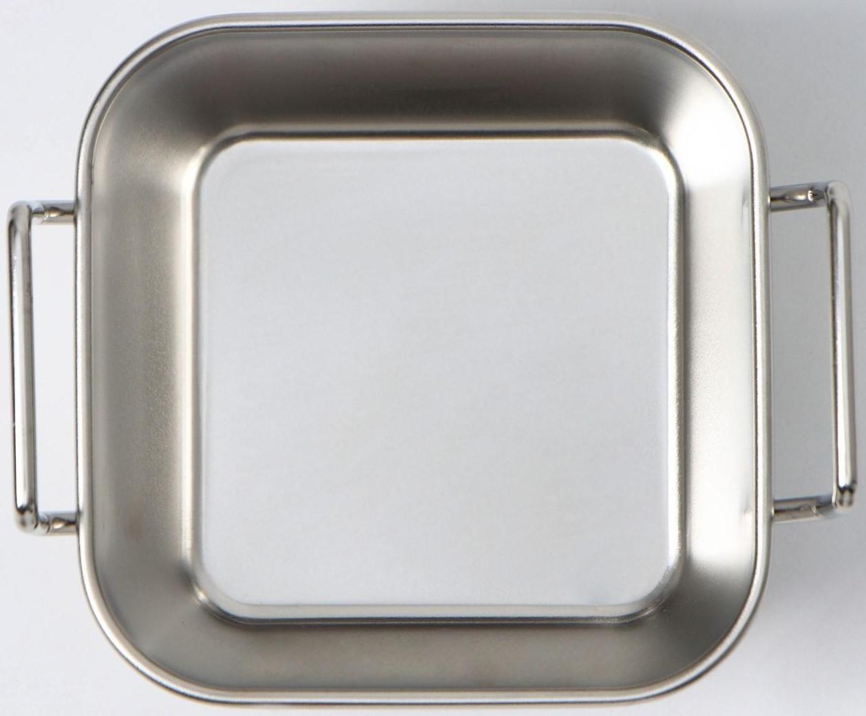 Противень из нержавеющей стали для подачи, 10×10×4,5 см, с ручками, цвет хромированный