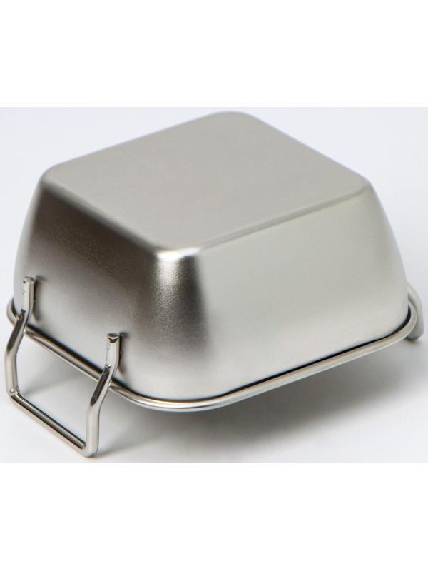 Противень из нержавеющей стали для подачи, 10×10×4,5 см, с ручками, цвет хромированный