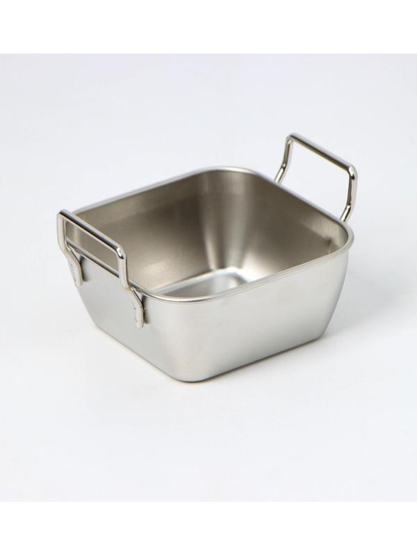 Противень из нержавеющей стали для подачи, 10×10×4,5 см, с ручками, цвет хромированный