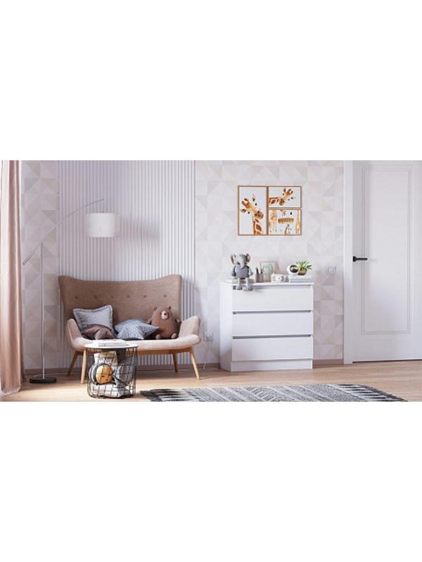 Комод Polini kids, 3 ящика, 800х350х797, белый