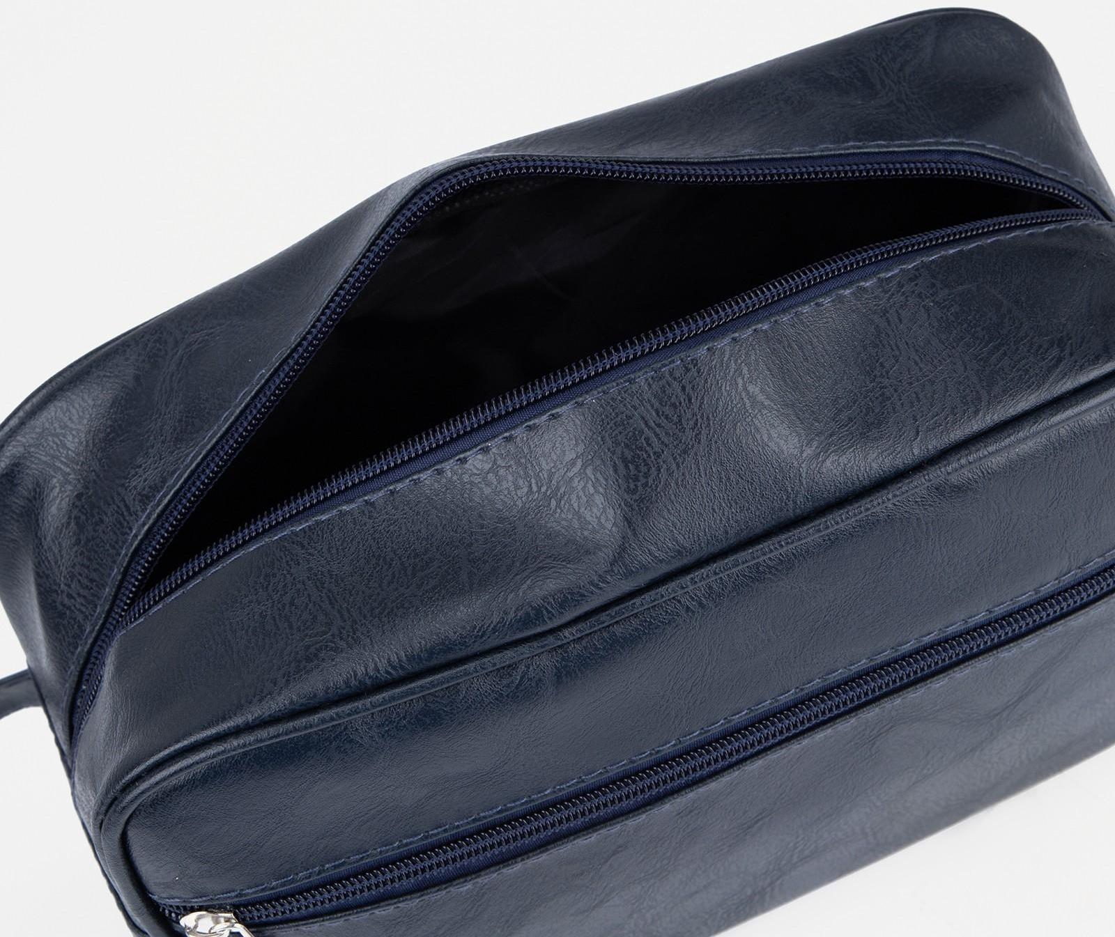 Косметичка на молнии, наружный карман, цвет синий