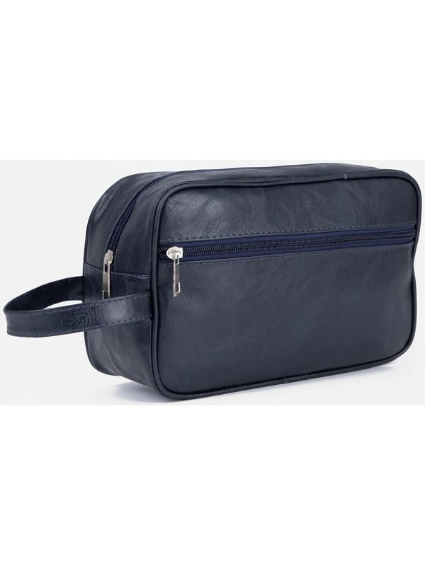 Косметичка на молнии, наружный карман, цвет синий