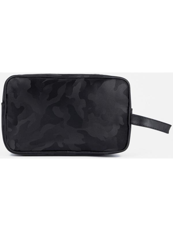 Косметичка на молнии, наружный карман, цвет чёрный