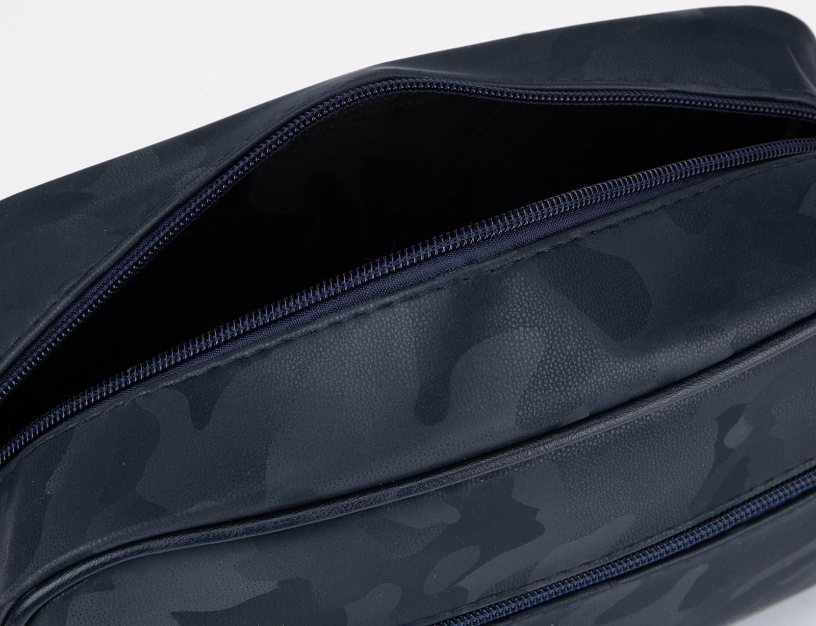 Косметичка на молнии, наружный карман, цвет синий