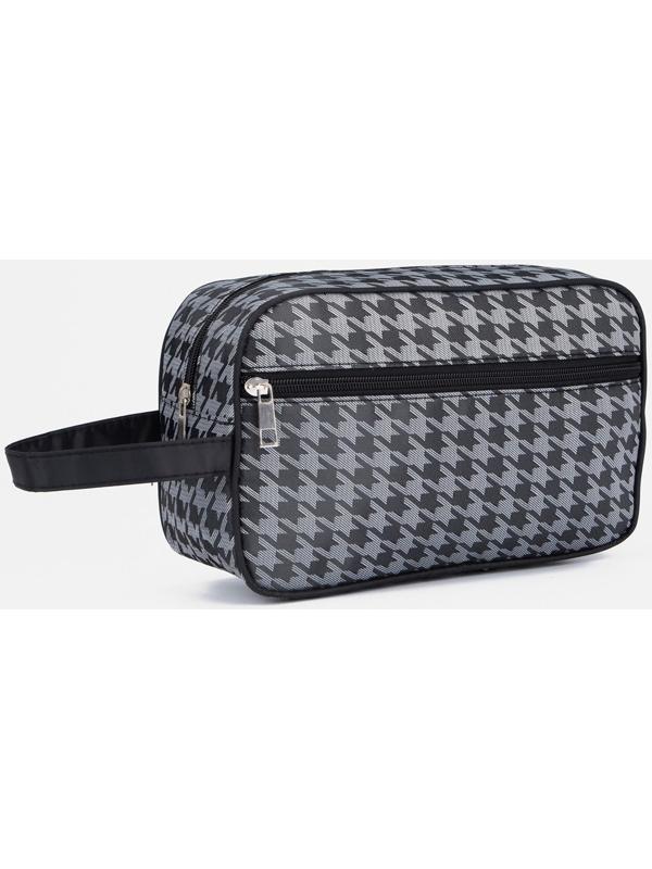 Косметичка на молнии, наружный карман, цвет серый