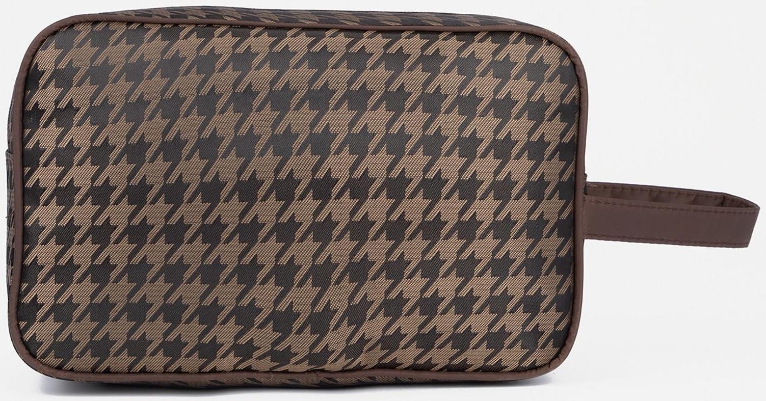 Косметичка на молнии, наружный карман, цвет коричневый