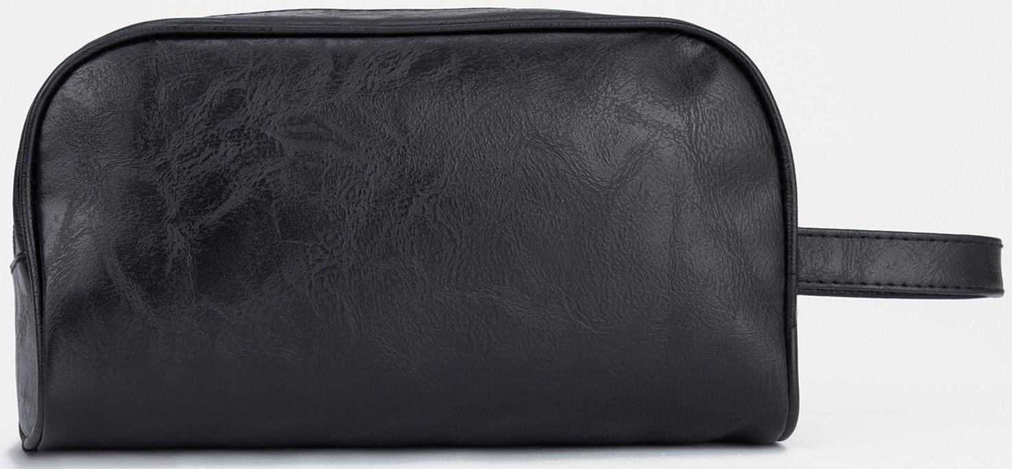 Косметичка на молнии, наружный карман, цвет чёрный