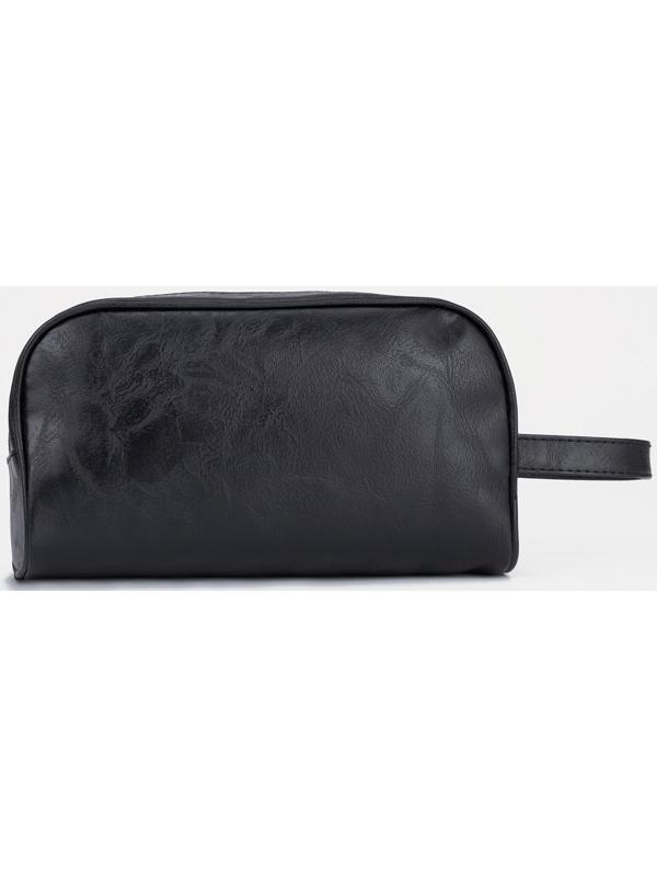 Косметичка на молнии, наружный карман, цвет чёрный