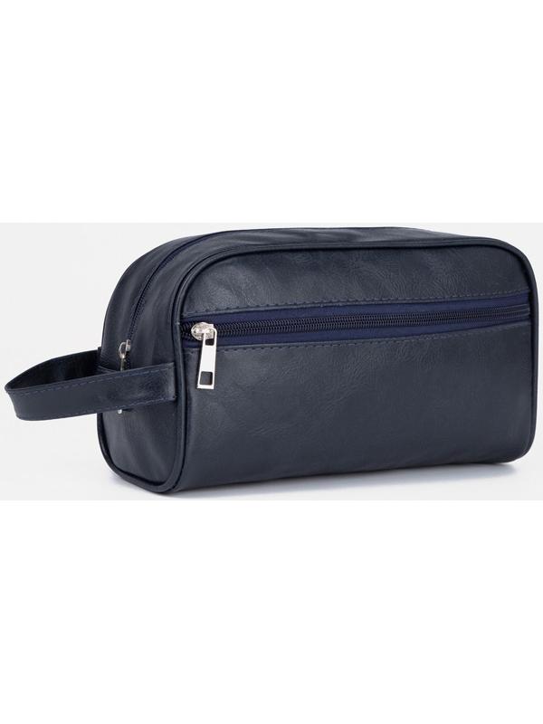 Косметичка на молнии, наружный карман, цвет синий