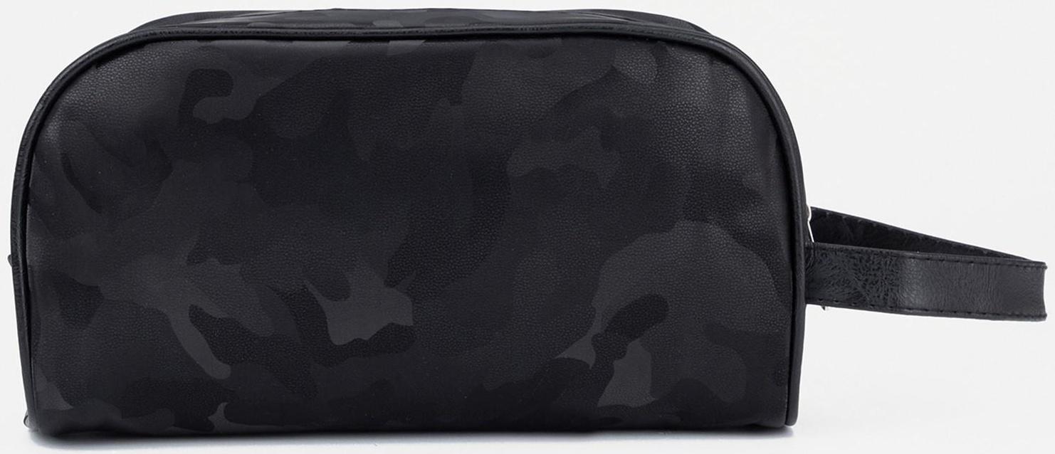 Косметичка на молнии, наружный карман, цвет чёрный