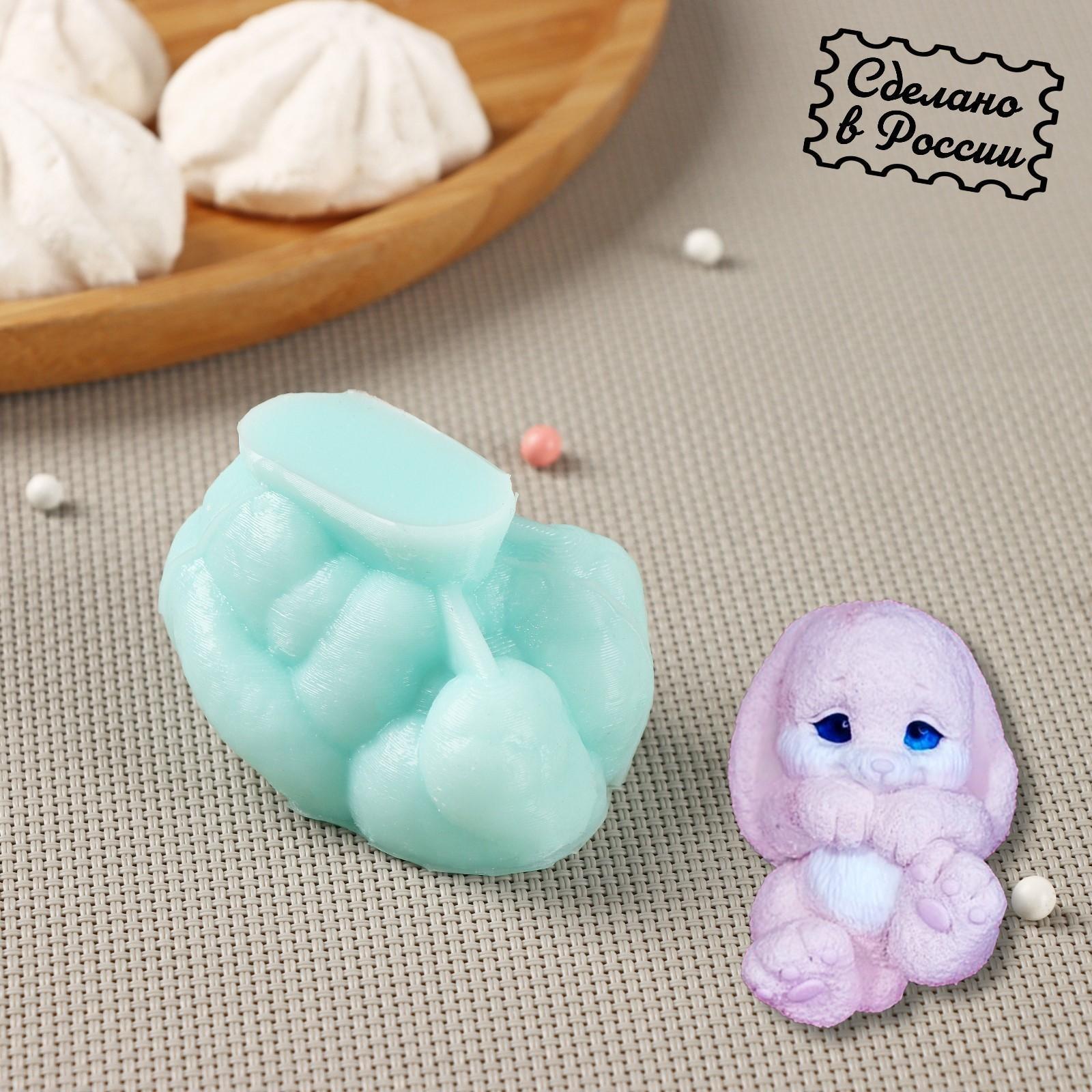 Силиконовая форма «Лапочка зайка», 6×4,1×3,6 см, цвет бирюзовый