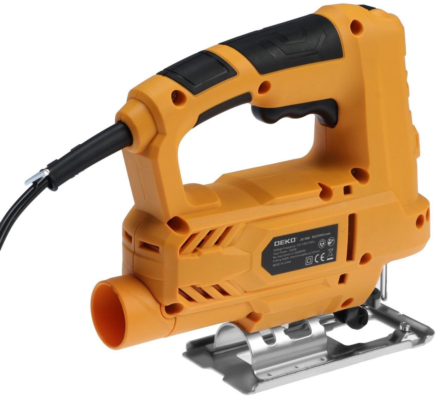 Лобзик DEKO DKJS1000 Laser, 1000 Вт, 800-3000 ход/мин, регулировка оборотов, лазер, кейс