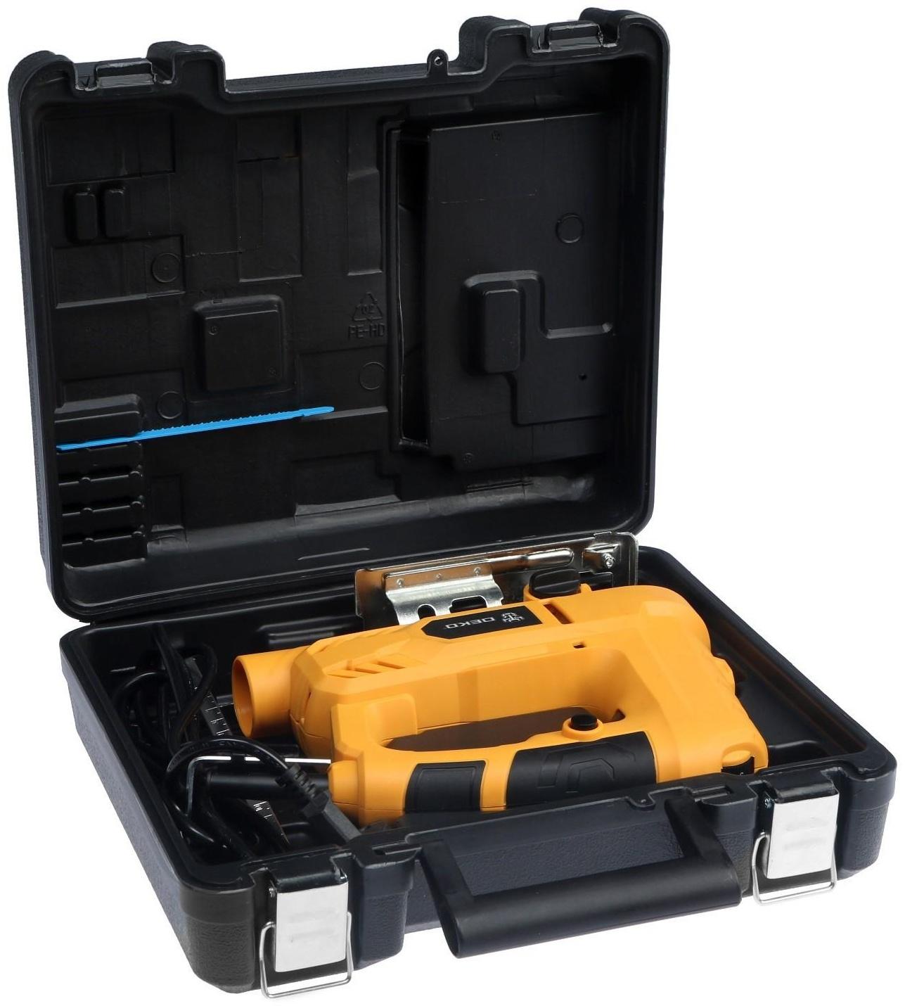 Лобзик DEKO DKJS1000 Laser, 1000 Вт, 800-3000 ход/мин, регулировка оборотов, лазер, кейс