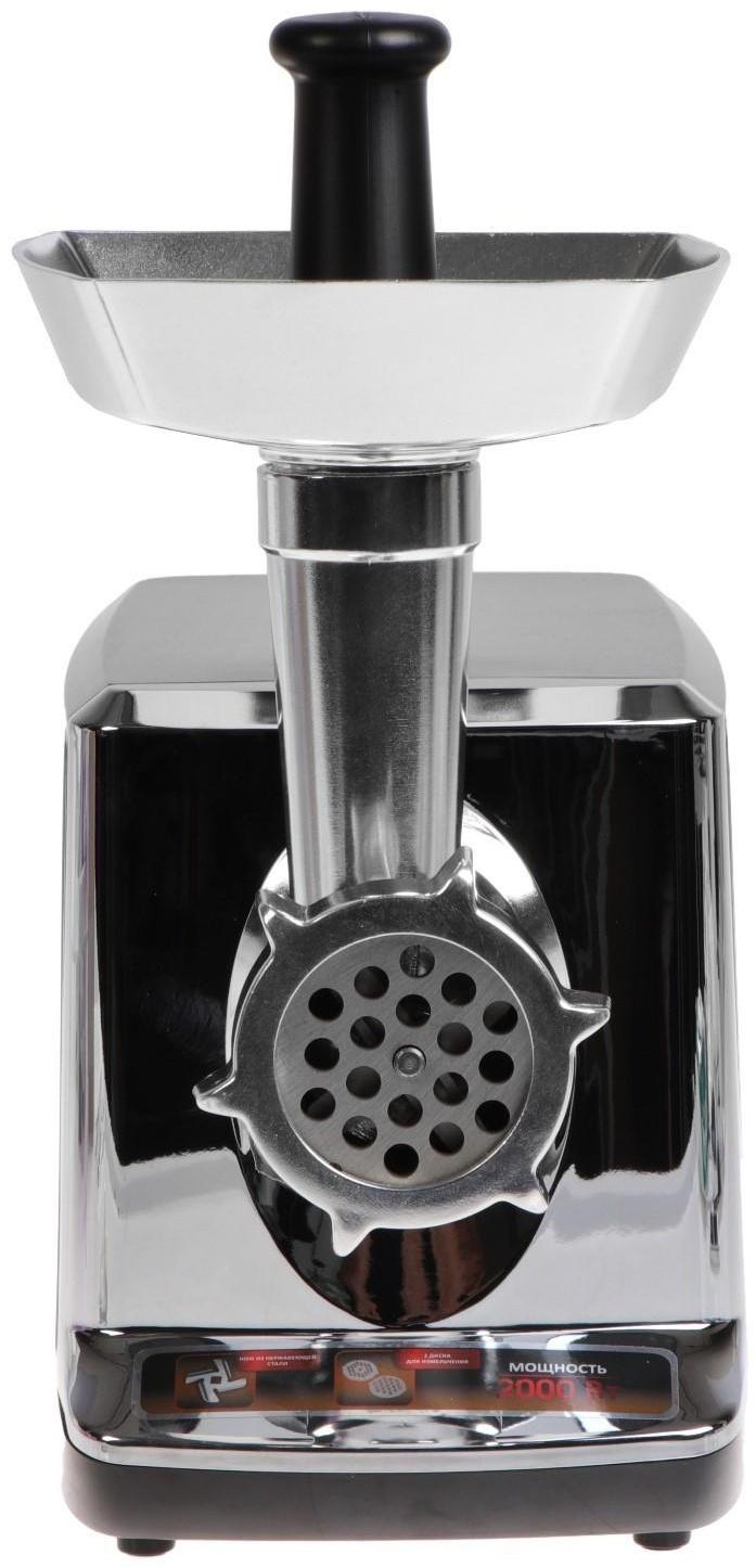 Мясорубка Sakura SA-6419BK, 2000 Вт, 2 кг/мин, реверс, серибристо-чёрная